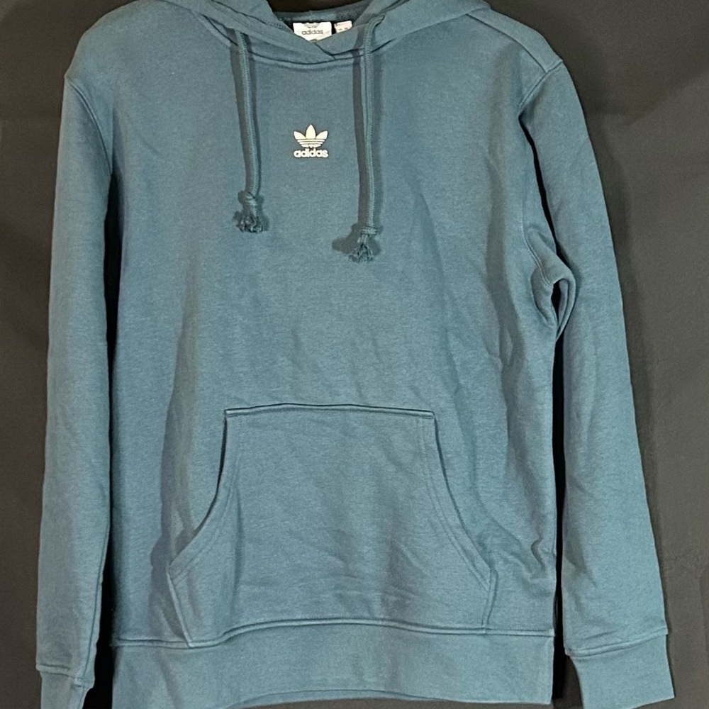 Adidas Originals Trefoil Logo Cropped Hoodie Blue XS